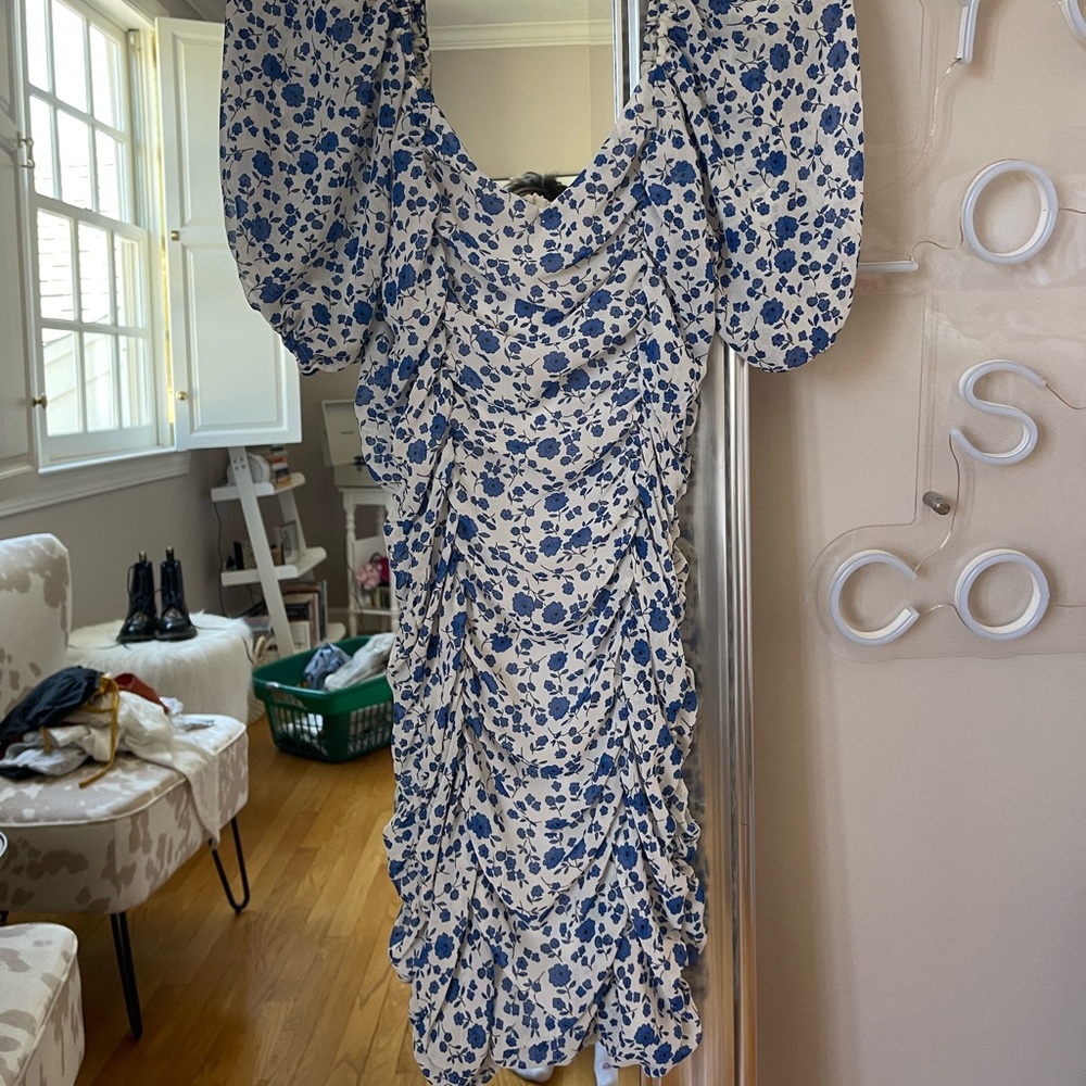 All in Favor Blue Floral Dress